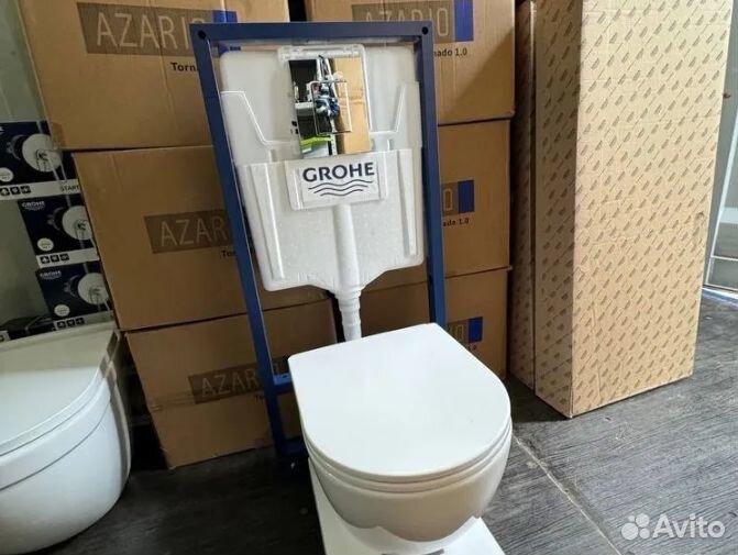 Унитаз безободковый, инсталляция Grohe