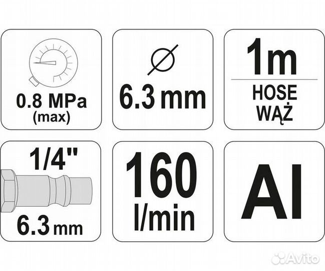 Пистолет пескоструйный yato со шлангом