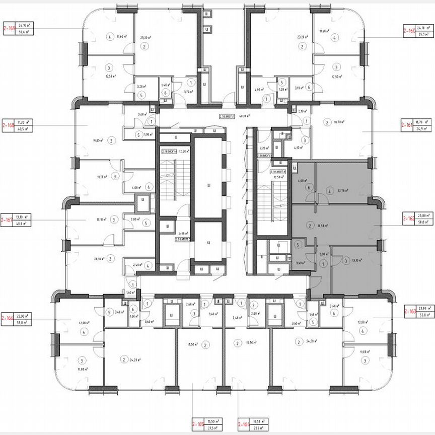 2-к. квартира, 58,1 м², 18/53 эт.