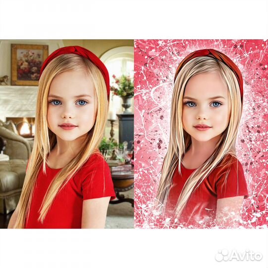 Дрим арт, печать на холсте, портрет по фото, шаржи