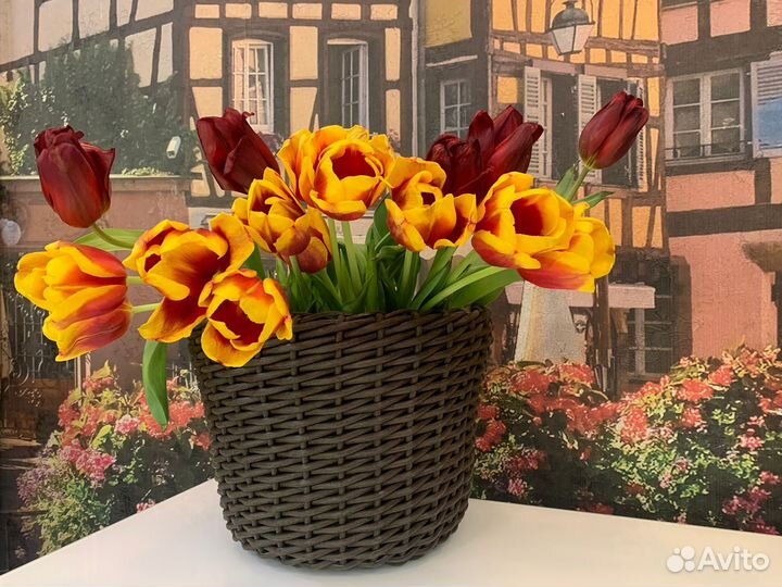 Кашпо из искусственного ротанга, горшок для цветы