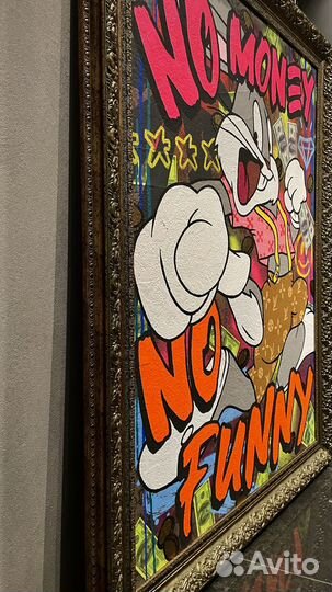 Большая картина граффити поп арт в раме Багс Банни