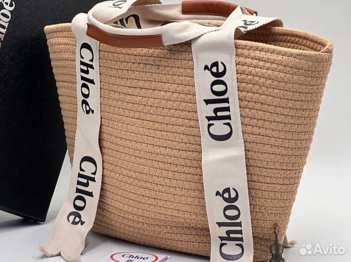 Пляжная сумка chloe рафия
