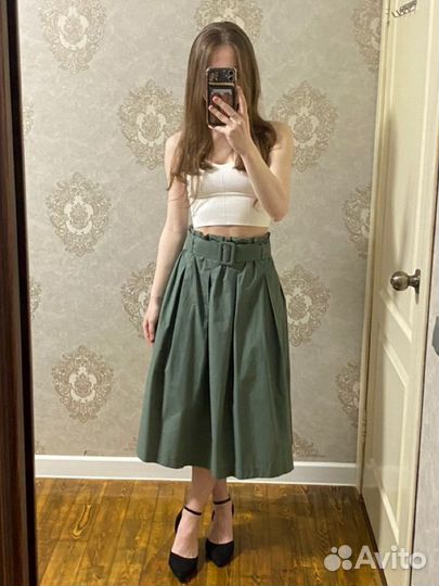 Юбка цвета хаки женская