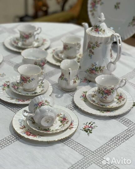 Royal albert фарфор, кофейный сервиз. Винтаж