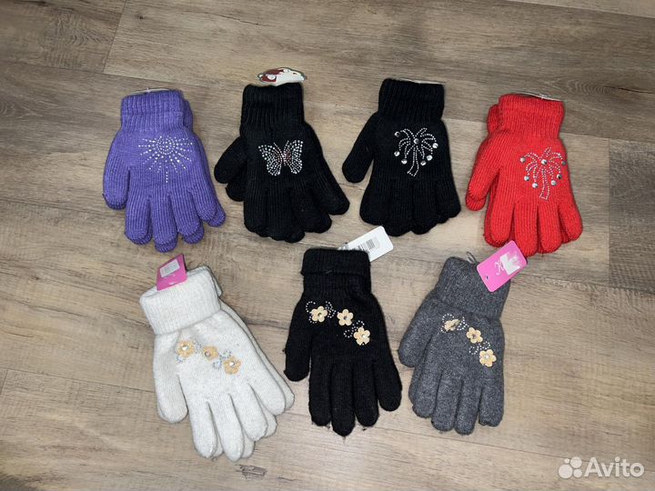Перчатки на девочек теплые