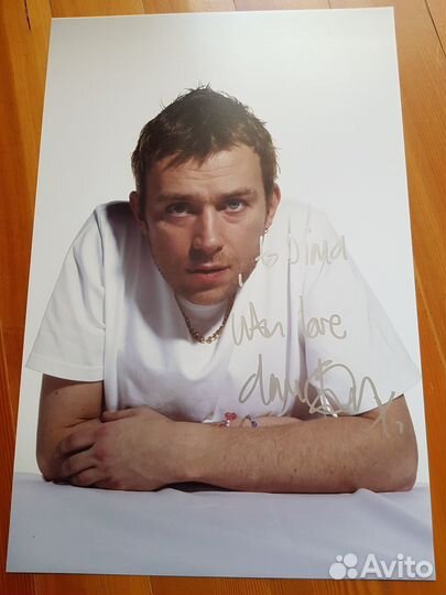 Автограф Gorillaz / Damon Albarn / Blur 45см /30см