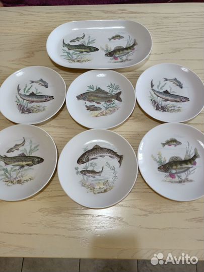 Тарелки и блюдо Kahla рыбы