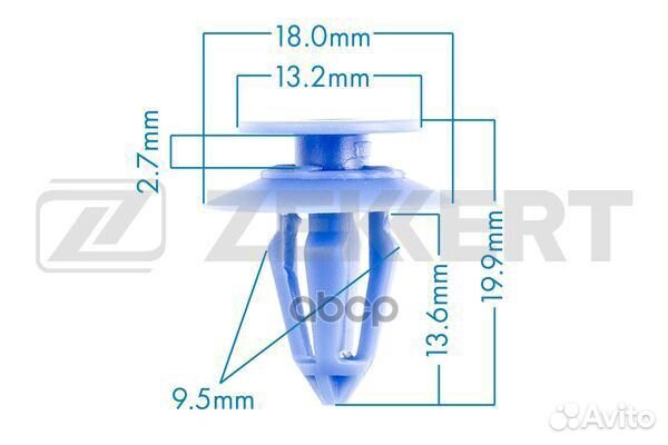 Клипса крепежная zekkert BE-3079 BE-3079 Zekkert