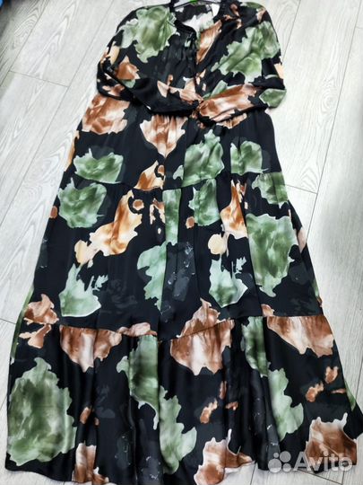 Платье ярусное с цветочным принтом италия 42-52
