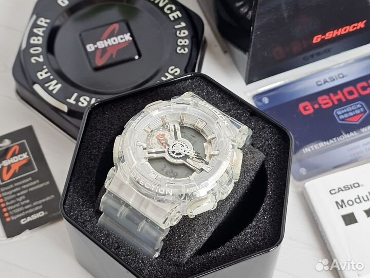 Часы casio g shock ga 110 белые прозрачные