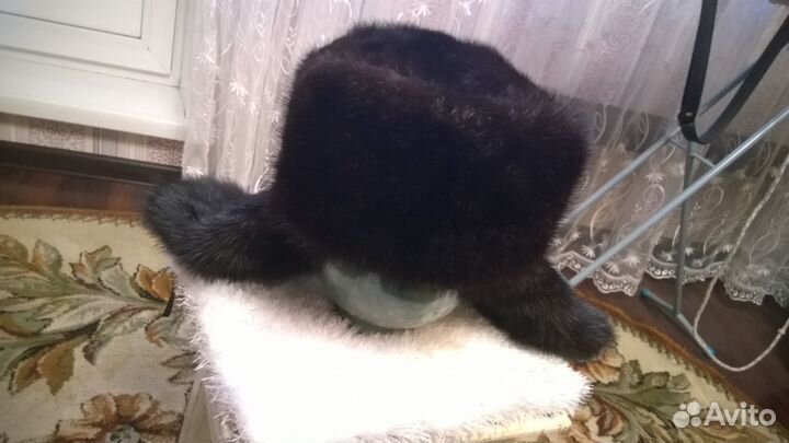 Мужская норковая зимняя шапка-ушанка