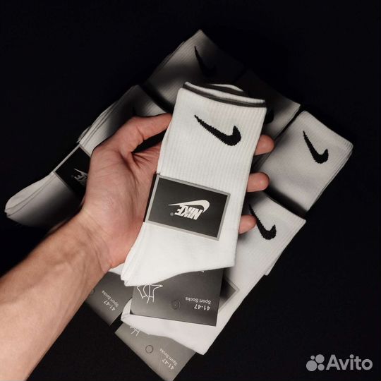 Носки nike высокие белые