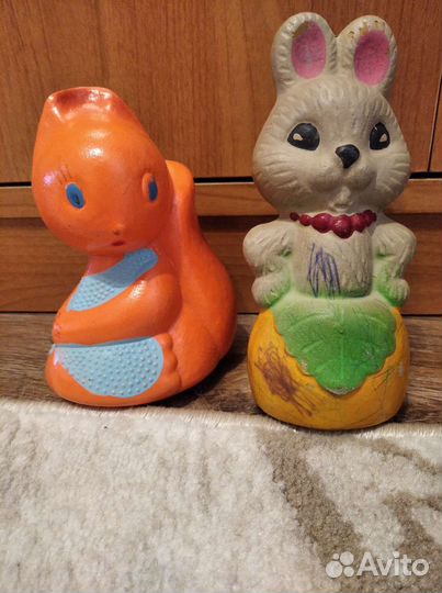 Резиновая игрушка, погремушка и пупс СССР