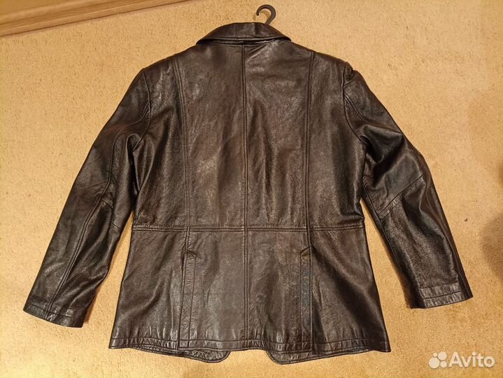 Кожаная куртка мужская 54 черная