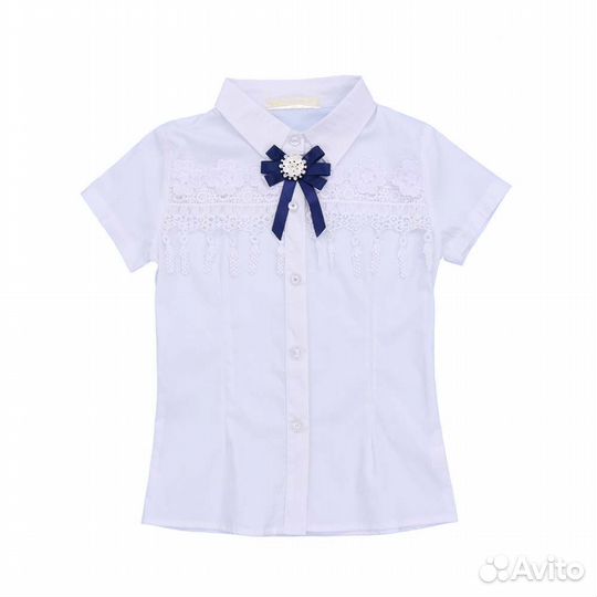 Сорочка школьная с брошью Many&Many 107A