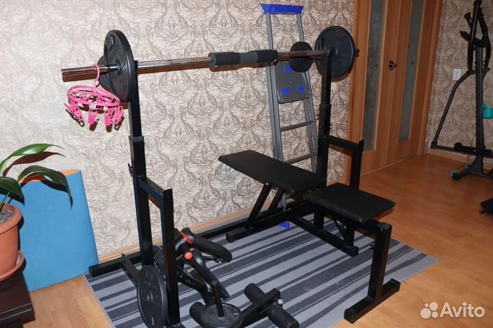 Стойка для штанги,скамья,гантели и многое другое