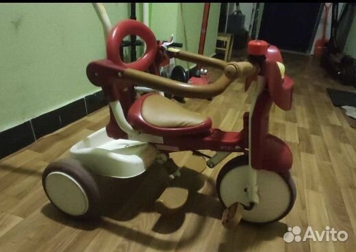 Трехколесный складной велосипед с ручкой iimo