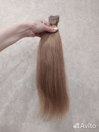 Волосы для наращивания русые натуральные срез