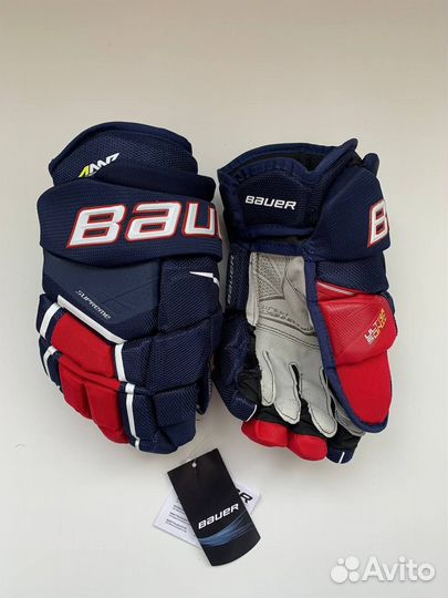 Хоккейные краги /перчатки Bauer Ultrasonic красные