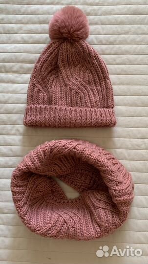 Шапка и снуд zara для девочки весна-осень