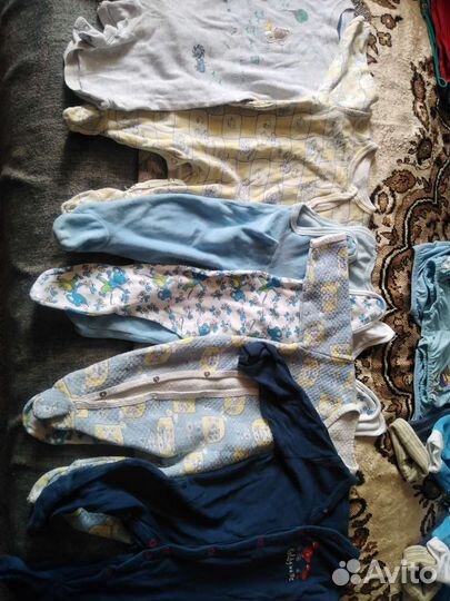 Большой пакет вещей на мальчика с 0 до 12 мес