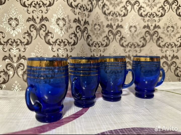 Кобальтовое стекло СССР стопки
