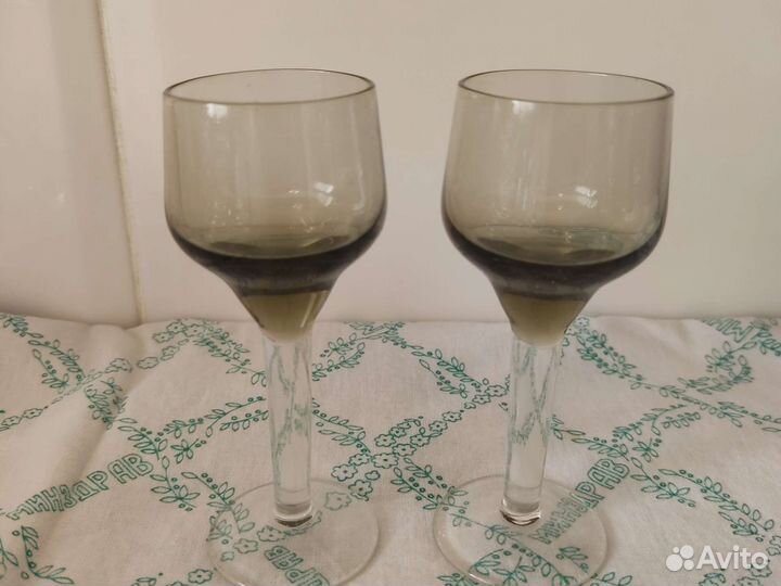 Бокалы рюмки из цветного стекла СССР