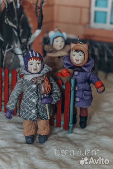 Ватная игрушка на ёлочку