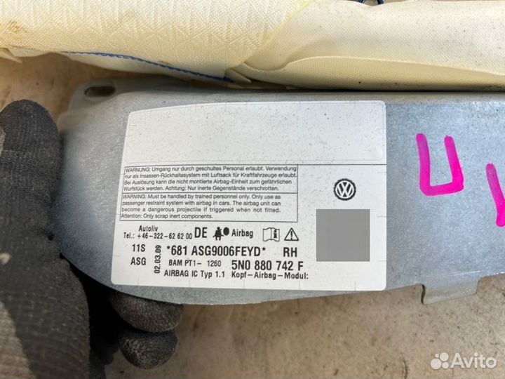 Подушка безопасности (шторка) правая Volkswagen