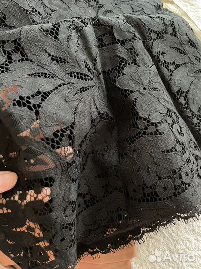 Ткань Черное кружево D&G 1,3 метра, ширина 150