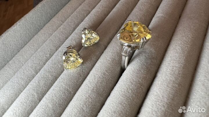 Комплект из чистого серебра 925 пробы с цирконами