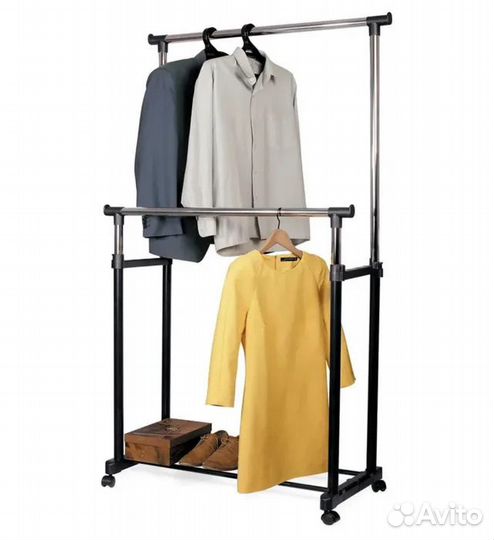 Вешалка для одежды напольная на колесиках
