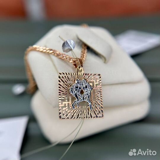 Золотой кулон близнецы 585 пробы золото