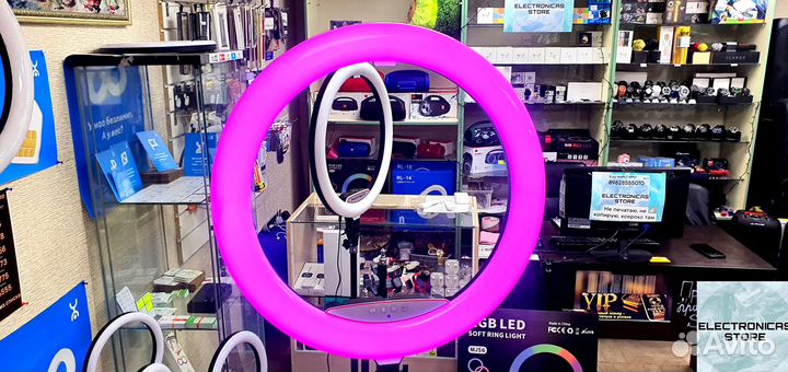 Кольцевая Лампа 56 см со Штативом для Визажиста