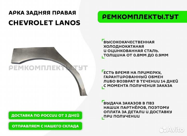 Арка задняя правая Chevrolet Lanos