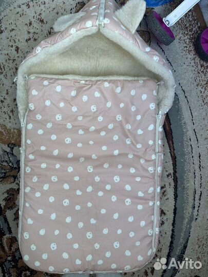 Зимний конверт в коляску на овчине