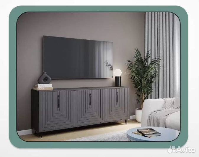 Тумба тв HomeGrad Квадро, серый графит