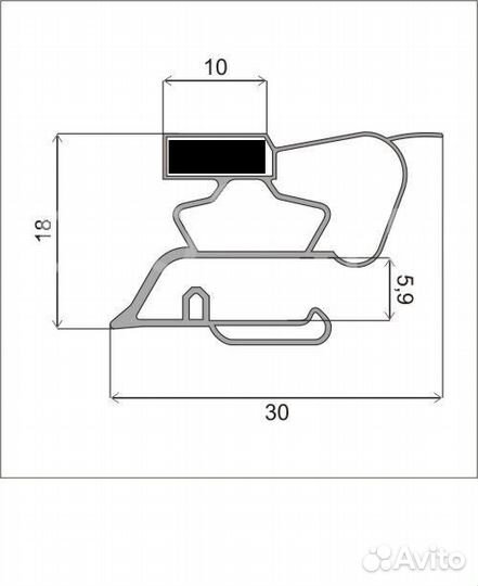 Резина для холодильников Стинол 57,1*100.9 см