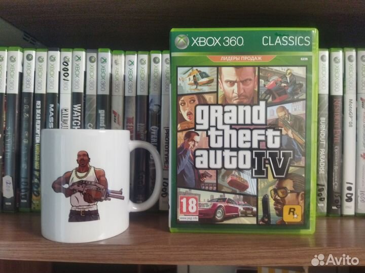 Grand Theft Auto 4 на xbox 360 + кружка