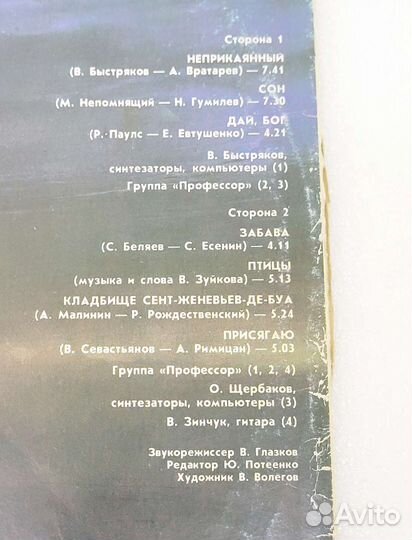 Виниловая пластинка А.Малинин (Неприкаянный)