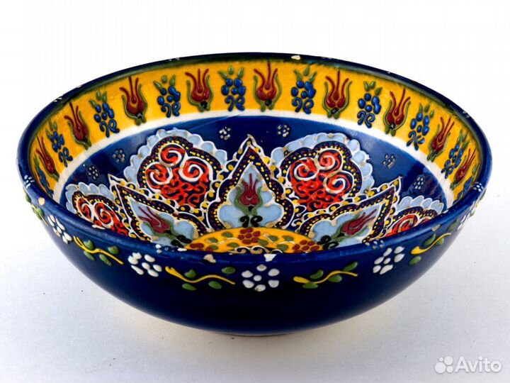 Турецкая тарелка пиала точечная роспись орнамент