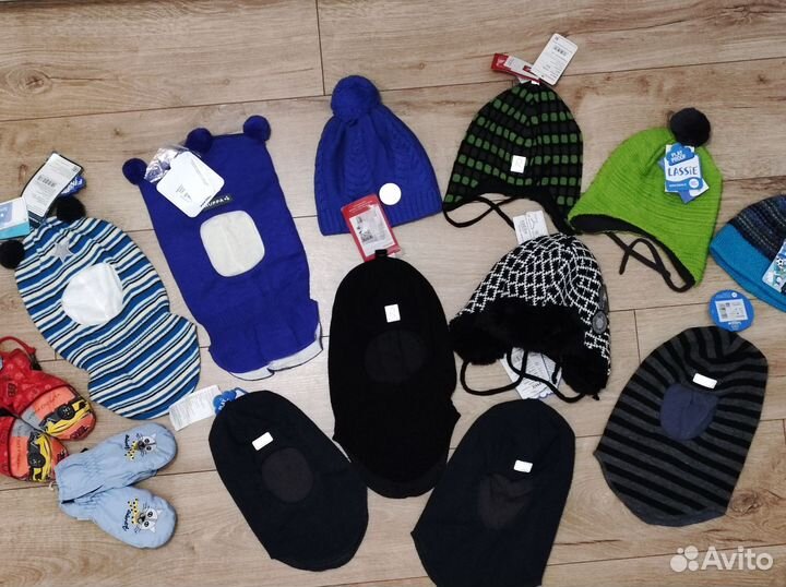Новые фирменные Шапки, шлемы, краги, пинетки