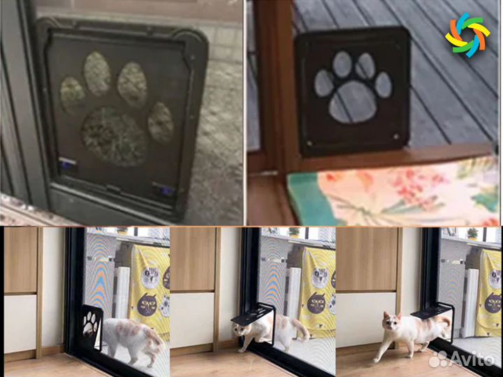 Дверца для кошек на москитную сетку