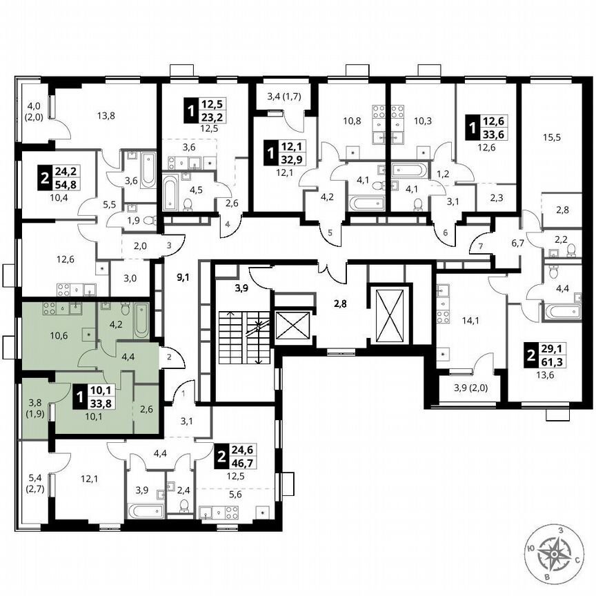 1-к. квартира, 33,8 м², 15/16 эт.