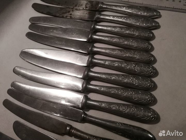 Ножи столовые Мельхиор, нержавейка СССР. Много