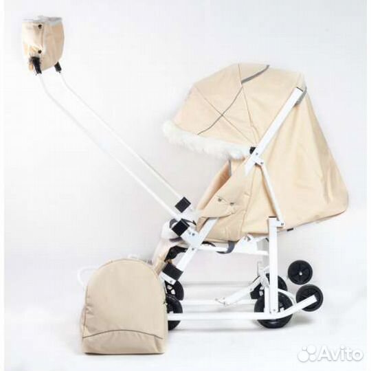 Санки-коляска Pikate, бежевые