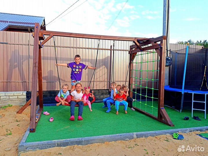 Детские качели уличные деревянные от производителя