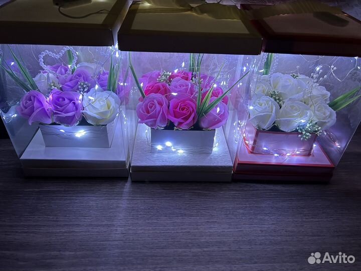 Мыльные розы с подсветкой