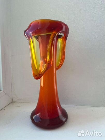 Подсвечник цветное стекло 1970-1980 годы